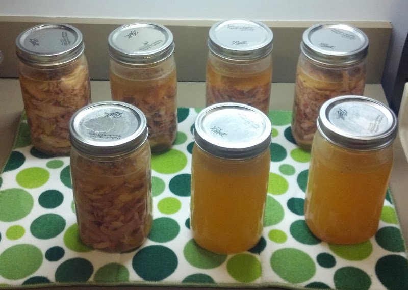 Canned Jars of Turkey and Turkey Stock