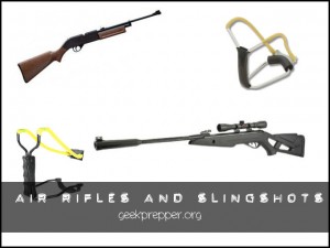air rifles and slingshots