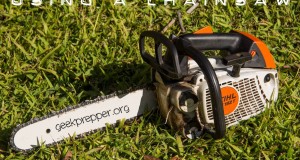 using a chainsaw