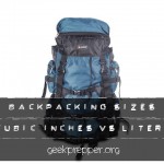 Backpack sizes cubic inches vs liters