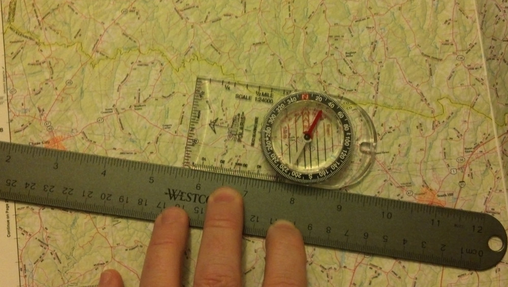 Using a map and compass for navigation